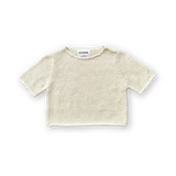 Grown Blanket Stitch Knitted Tee - Dune