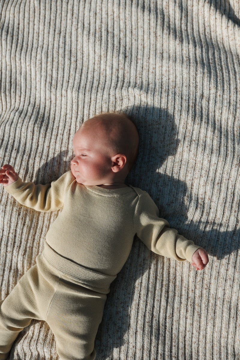 Grown Organic Ribbed Essential Bodysuit - Pistachio