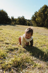 Grown Organic Colour Block Romper - Milk