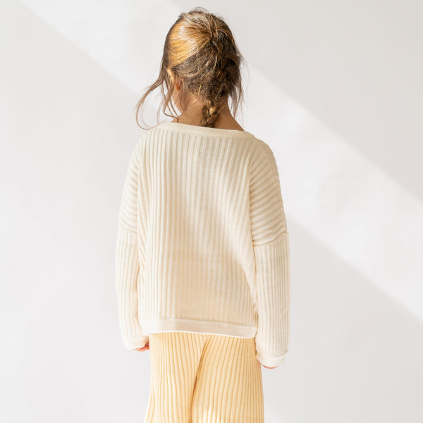 Illoura Ribbed Knit Pullover | Vanilla