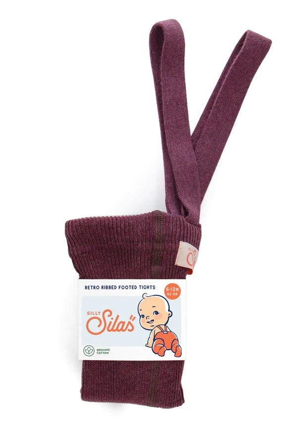Silly Silas Footed Tights- Fig Blend