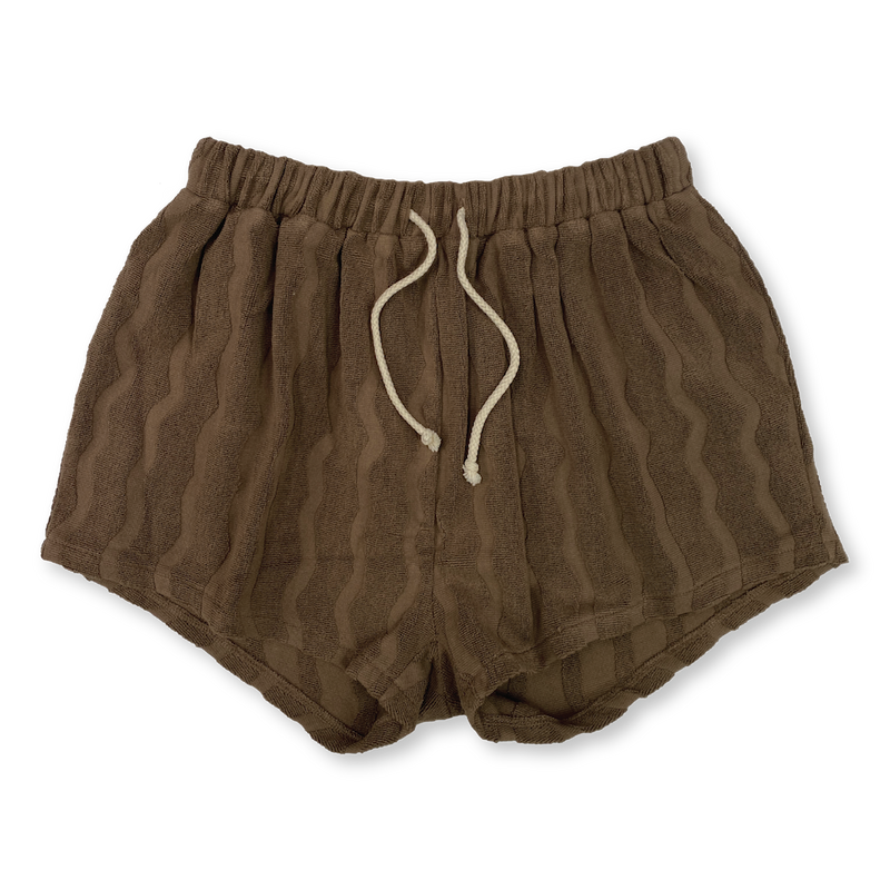 Grown Ladies Terry Shorts - Wave Mud