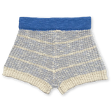 Grown Organic Textured Rib Shorts - Aqua/Milk