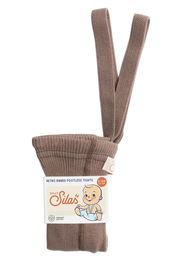Silly Silas Footless Tights- Granola