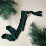 Silly Silas Footed Tights- Dark Forest Green