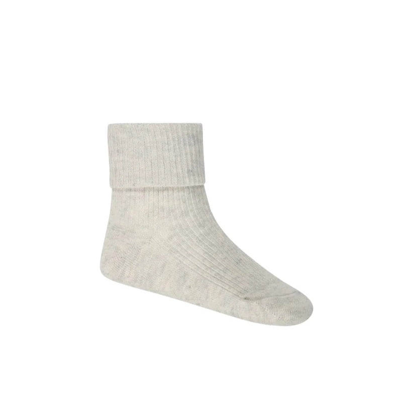Jamie Kay Classic Rib Ankle Sock - Oatmeal Marle