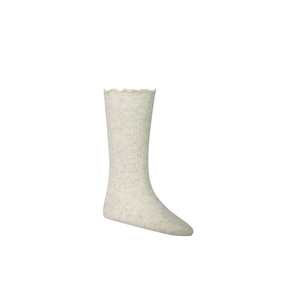 Jamie Kay Natalie Frill Knee High Socks | Oatmeal Marle