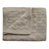 Knitted Baby Blanket   Honeycomb Beige