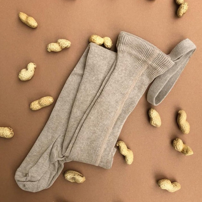 Silly Silas Footed Tights- Peanut Blend