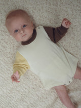 Grown Organic Colour Block Romper - Milk