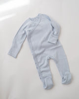 Footed Romper | Powder Blue