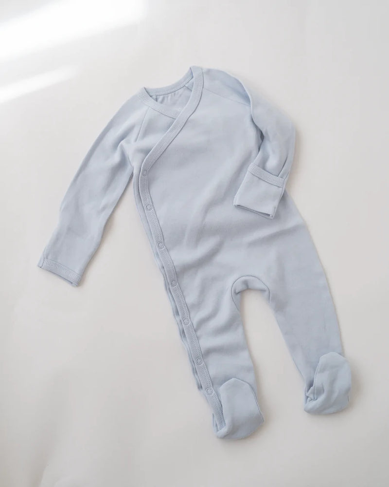 Footed Romper | Powder Blue