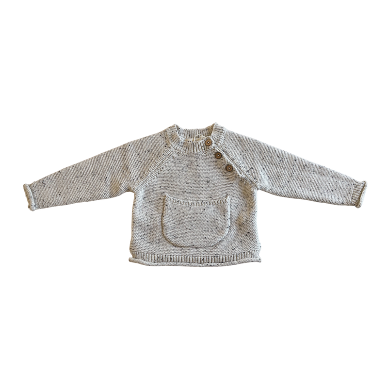 Organic Knit Pullover | Cloud Speckled