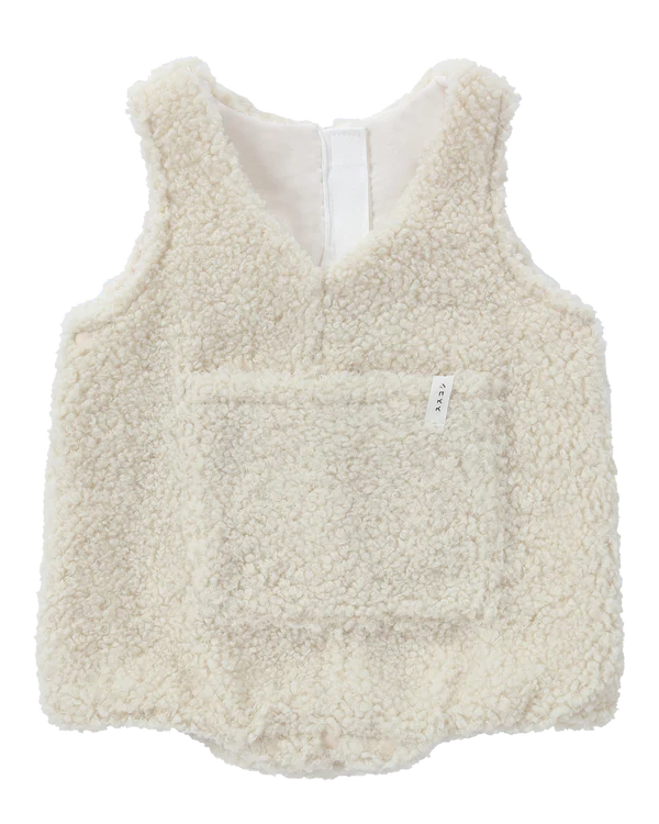 Susukoshi Teddy Boucle Romper | Milk